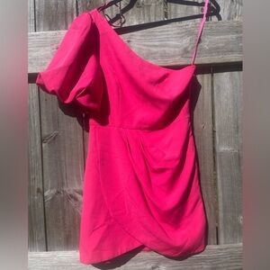 DO+BE Hot Pink One-Shoulder Cocktail Dress Size S